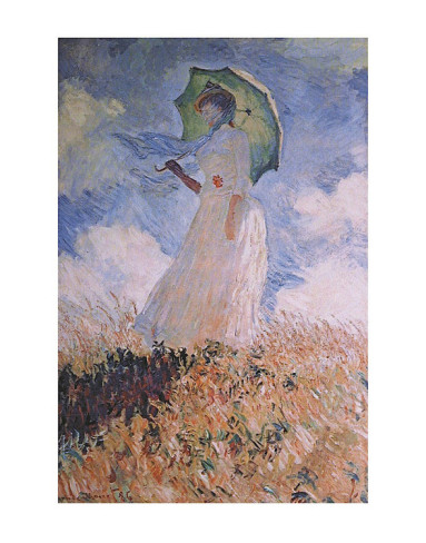 Woman With Parasol-Claude Monet Painting